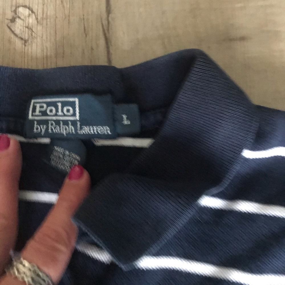 Bundle of Ralph Lauren,Chaps striped shirt sleeve pique polo large, cl - Picture 7 of 8